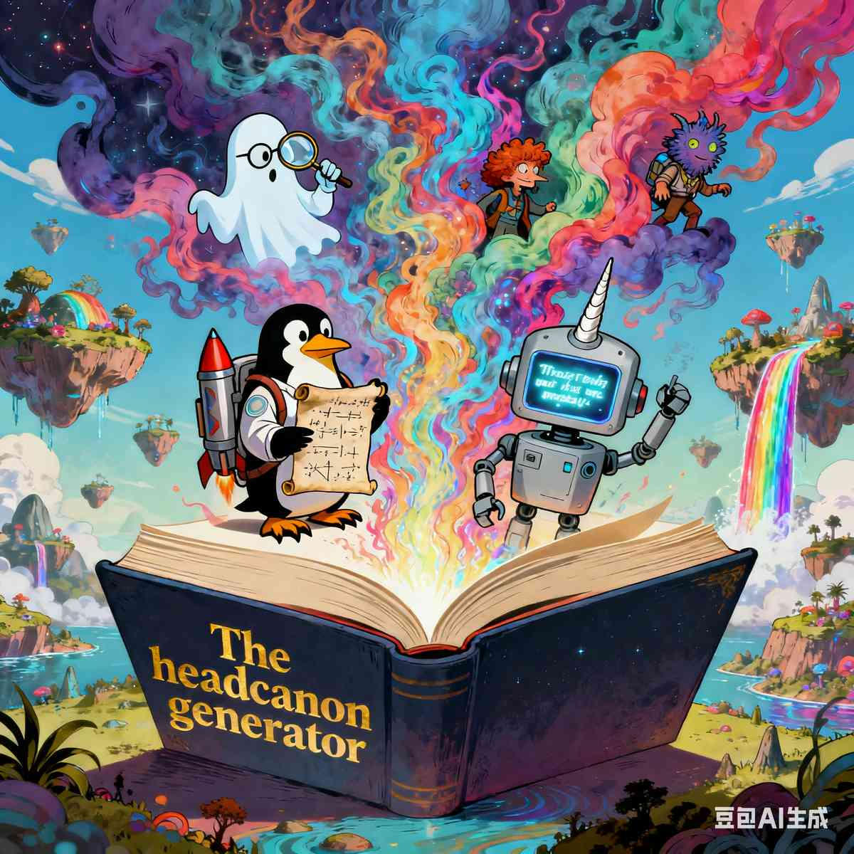 Headcanon Generator - Creative character ideas and imaginative worlds illustration for AI-powered headcanon creation